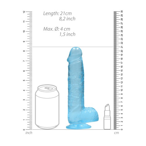 Dildo RealRock Crystal Clear de 8 pulgadas con Base de Succión