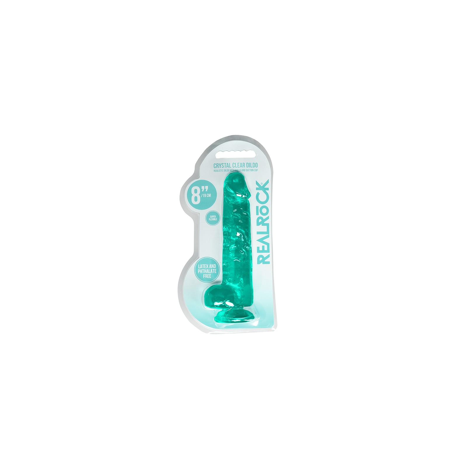 Dildo RealRock Crystal Clear con Bolas