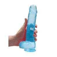 RealRock Dildo Claro Realista de 9 pulgadas con Bolas y Ventosa