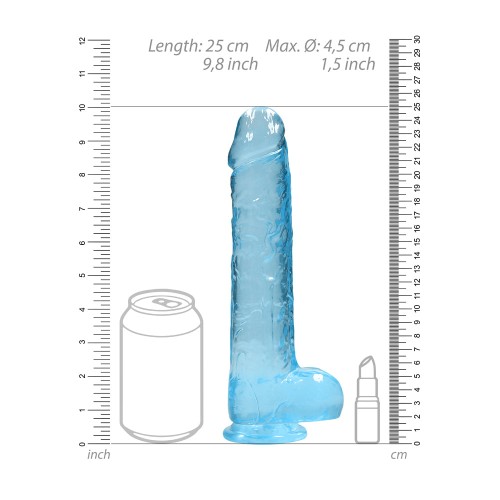 RealRock Dildo Claro Realista de 9 pulgadas con Bolas y Ventosa