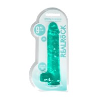 Dildo Realista Clear Crystal de 9 pulgadas con Testículos