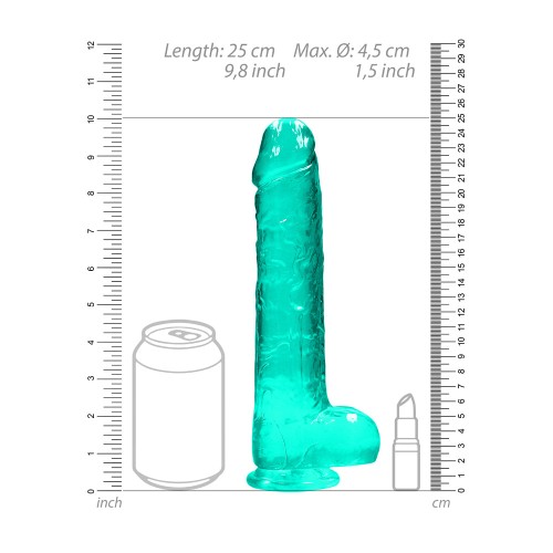 Dildo Realista Clear Crystal de 9 pulgadas con Testículos