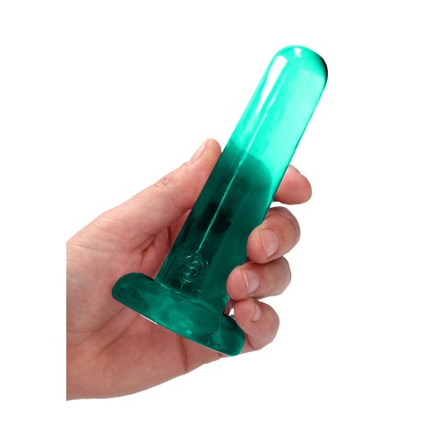 RealRock Crystal Clear Dildo 5 in Turquoise