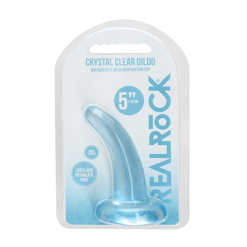 Dildo Curvado Transparente RealRock Azul