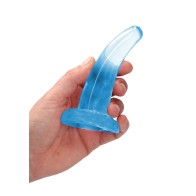 RealRock Crystal Clear Curved Dildo Blue