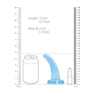 RealRock Crystal Clear Curved Dildo Blue