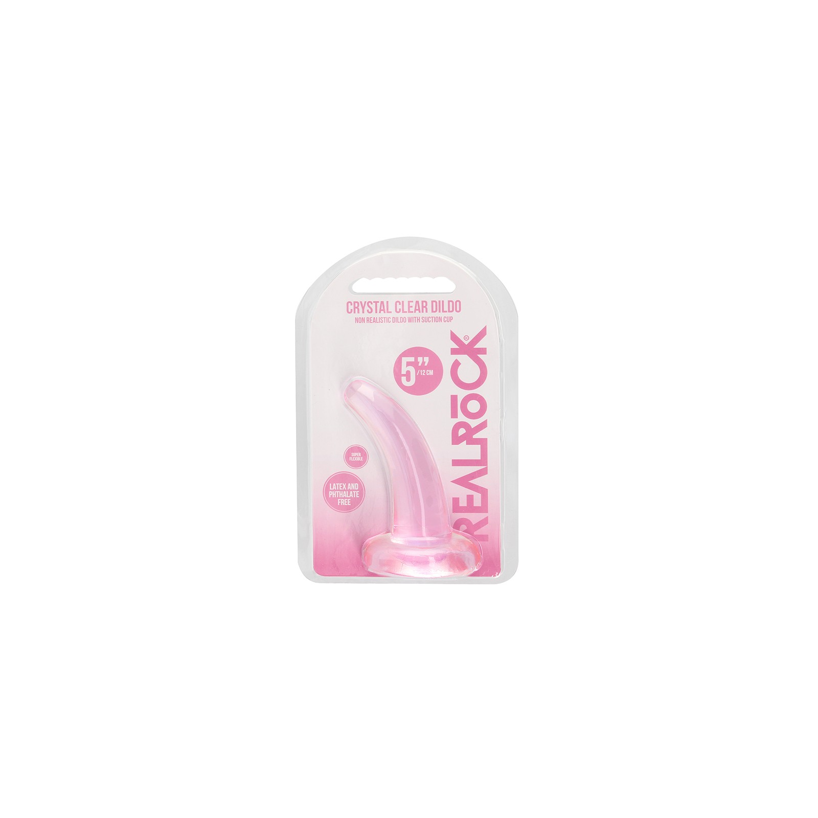 RealRock Crystal Clear Curved Dildo with Suction Cup