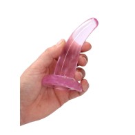 RealRock Crystal Clear Curved Dildo with Suction Cup