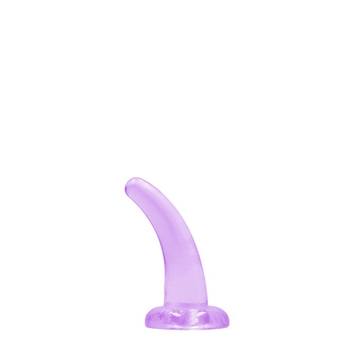 RealRock Crystal Clear Non-Realistic 5 in. Curved Dildo Purple