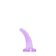 RealRock Crystal Clear Non-Realistic 5 in. Curved Dildo Purple