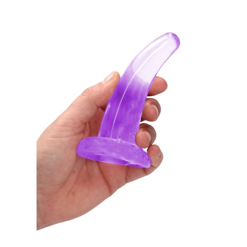 RealRock Crystal Clear Non-Realistic 5 in. Curved Dildo Purple