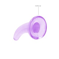 RealRock Crystal Clear Non-Realistic 5 in. Curved Dildo Purple