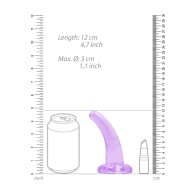 RealRock Crystal Clear Non-Realistic 5 in. Curved Dildo Purple