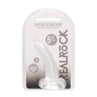 RealRock 5 in. Curved Dildo with Suction Cup Clear