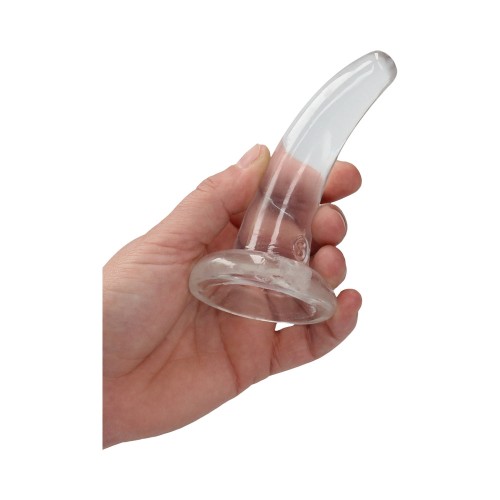 RealRock 5 in. Curved Dildo with Suction Cup Clear