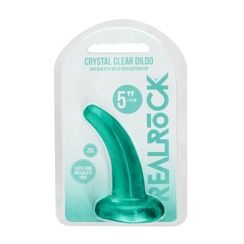 RealRock Crystal Clear 5 in Curved Dildo