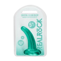 Dildo Curvado Transparente de 5 in RealRock