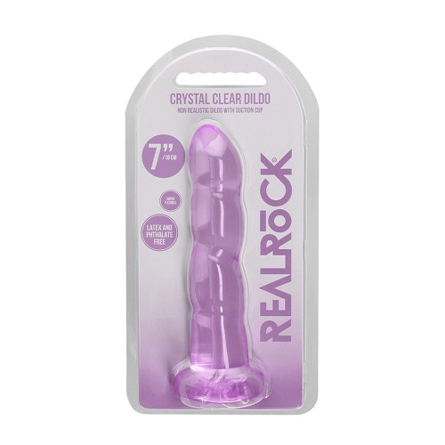 RealRock 7 in. Twisted Dildo with Suction Cup Purple