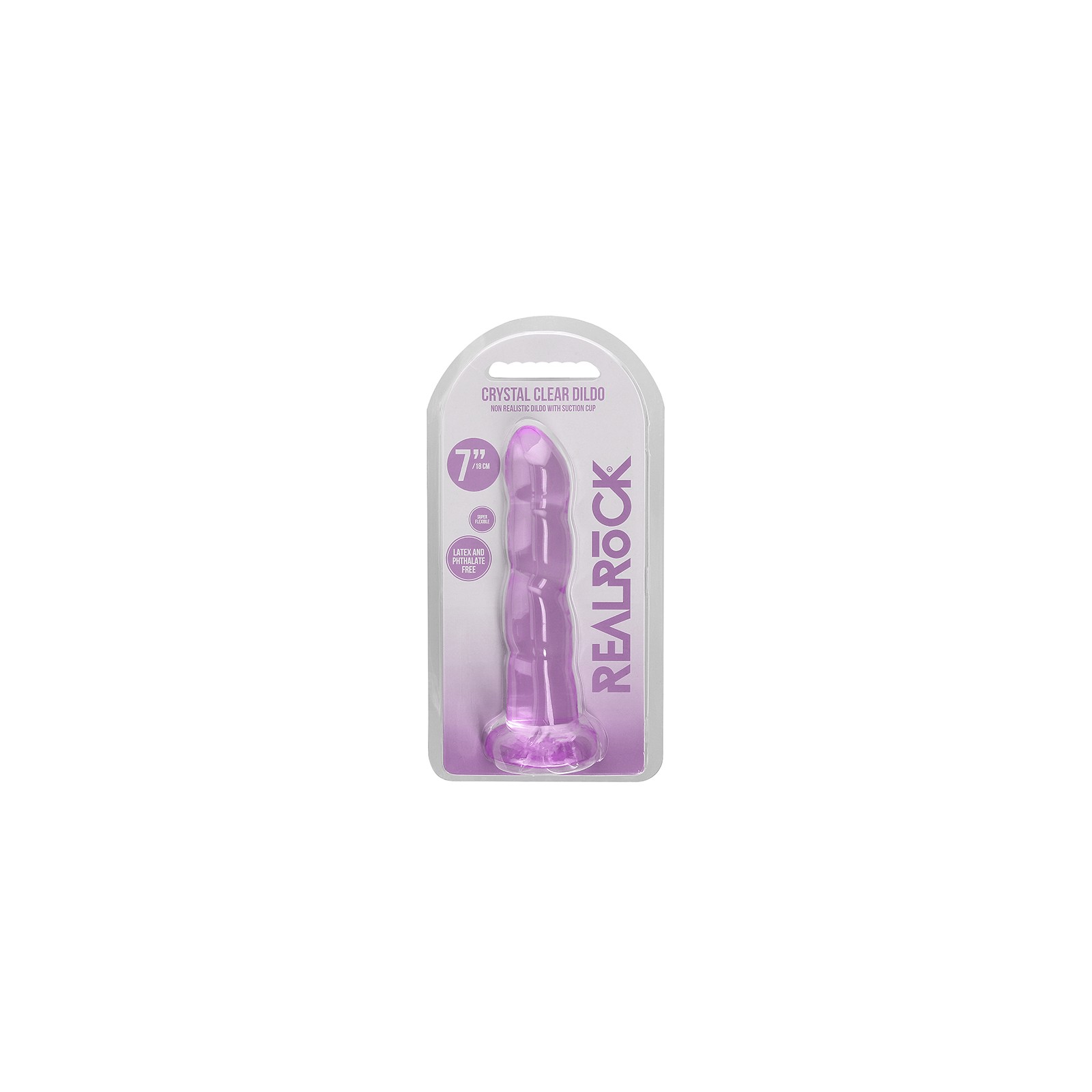 RealRock 7 in. Twisted Dildo with Suction Cup Purple