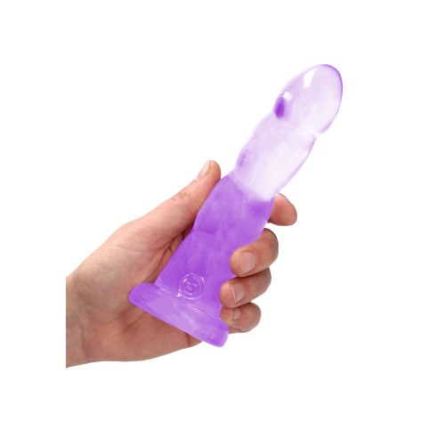 RealRock 7 in. Twisted Dildo with Suction Cup Purple