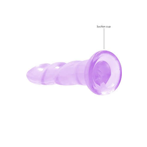 RealRock 7 in. Twisted Dildo with Suction Cup Purple