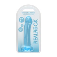 RealRock Crystal Clear 7 Inch Suction Dildo Blue