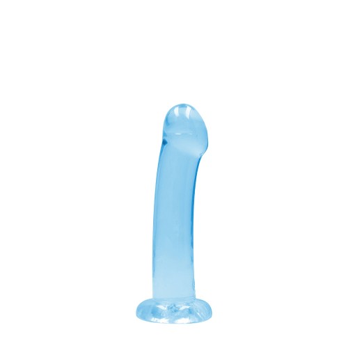 Dildo de Ventosa Cristal Claro de 7 Pulgadas Azul