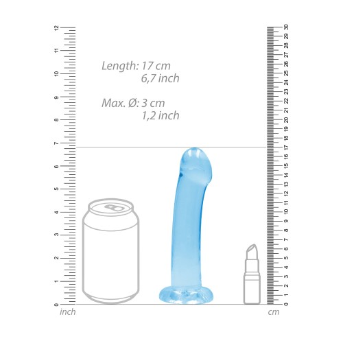 RealRock Crystal Clear 7 Inch Suction Dildo Blue