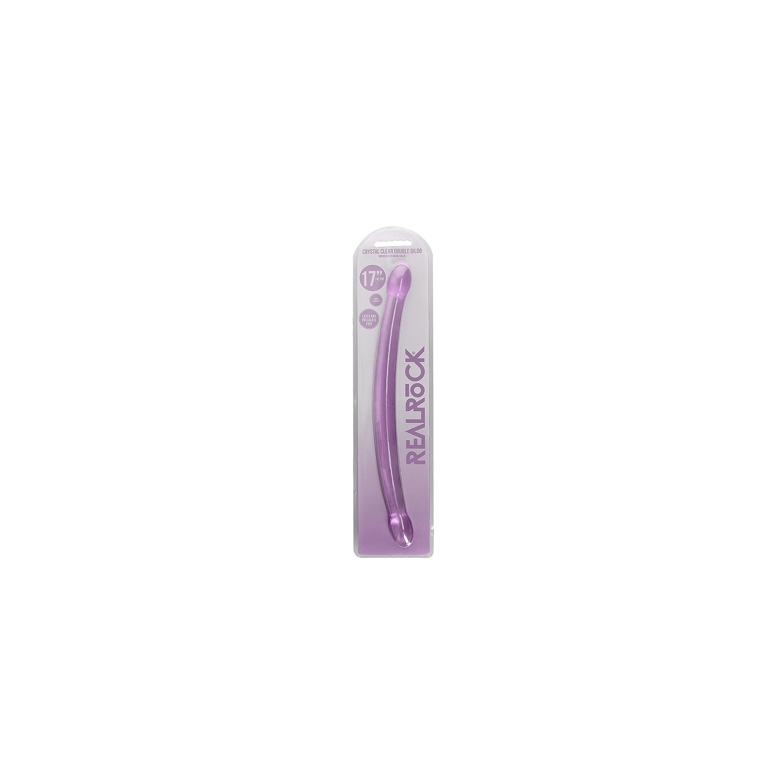 RealRock Crystal Clear Non-Realistic Double Dildo Purple