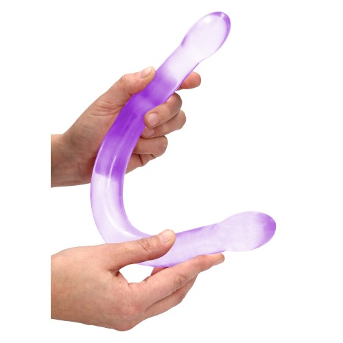 RealRock Crystal Clear Non-Realistic Double Dildo Purple