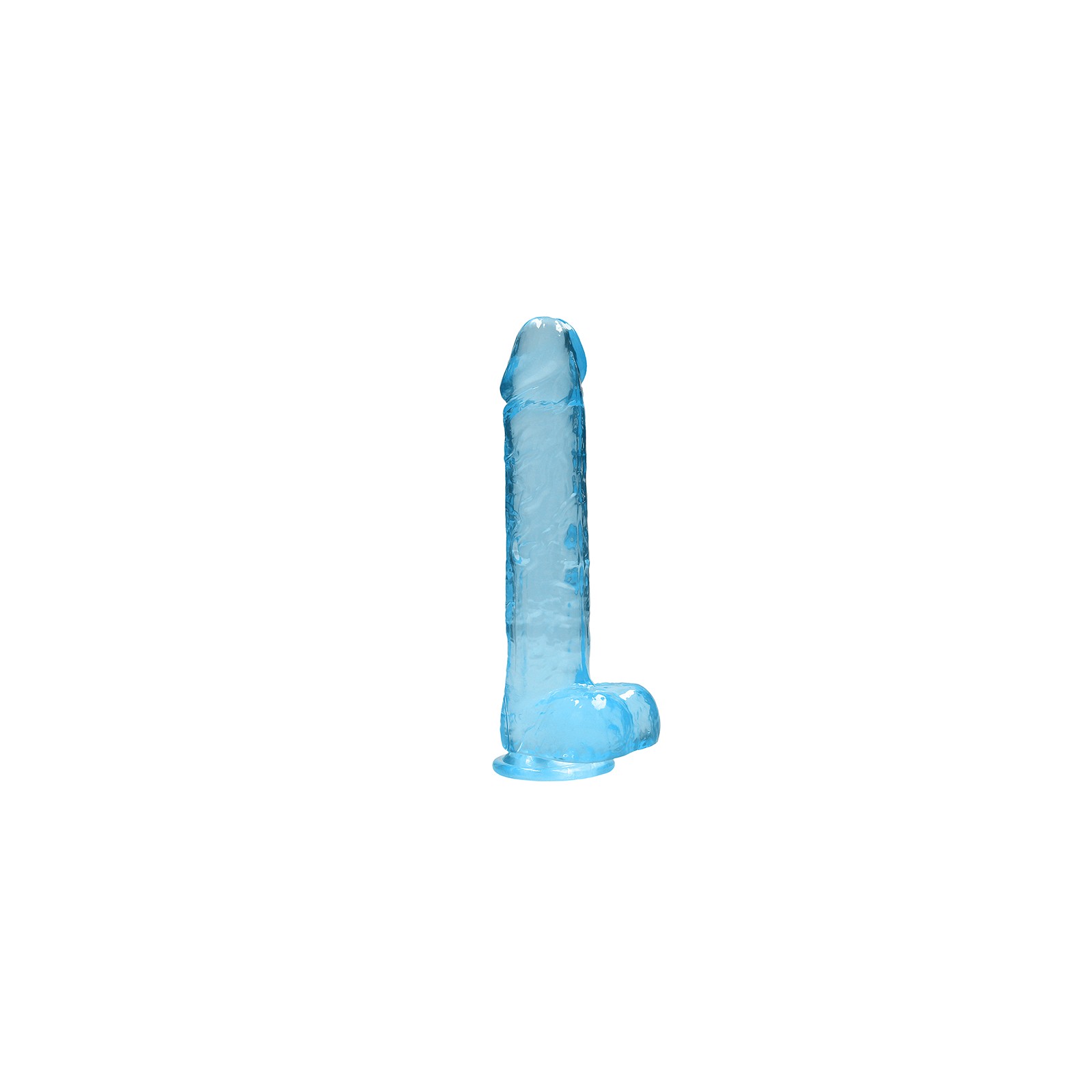 Dildo RealRock Crystal Clear de 10 Pulgadas Azul