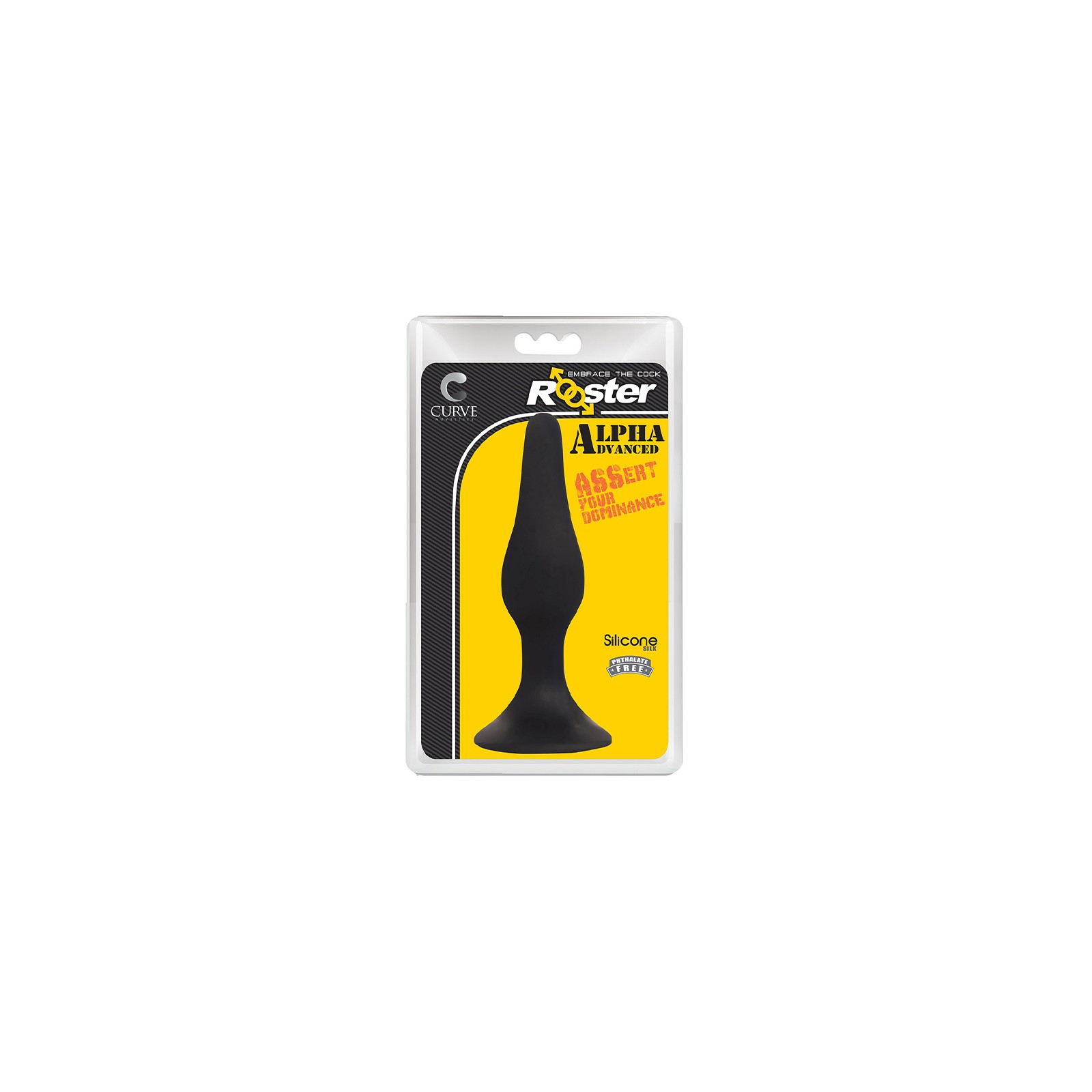 Curve Toys Rooster Alpha Advanced Silicone Anal Plug with Suction Cup Black