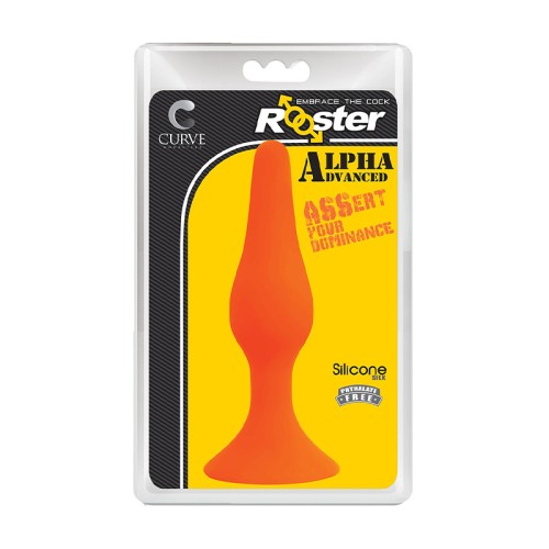 Plug Anal de Silicona Alpha Avanzado con Ventosa Naranja