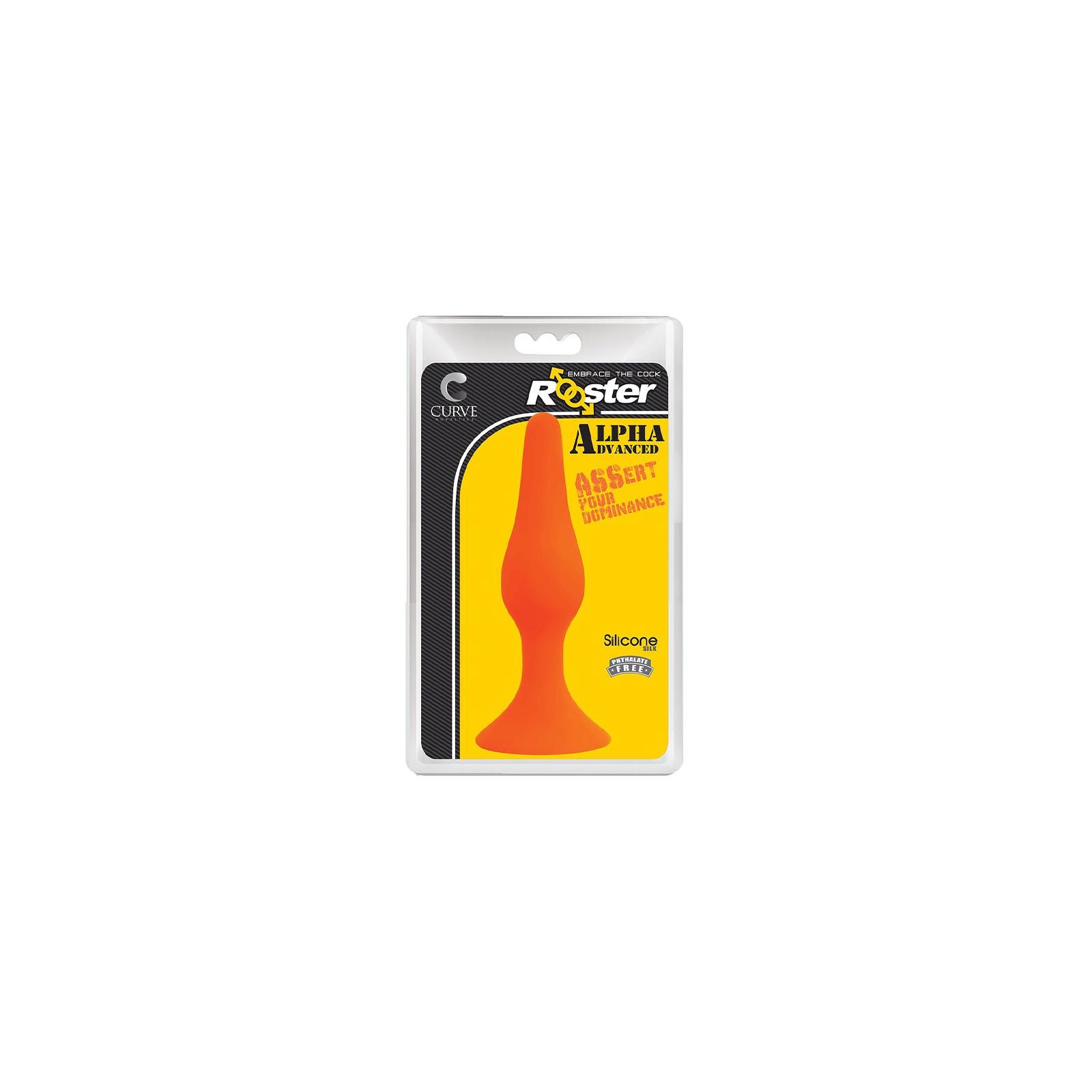 Plug Anal de Silicona Alpha Avanzado con Ventosa Naranja