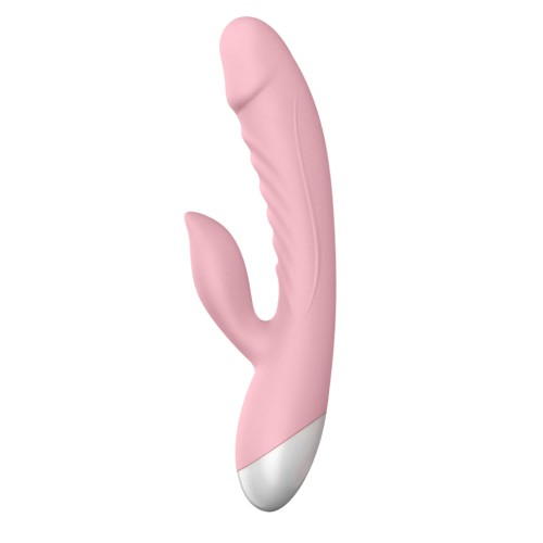 Vibrador Conejito Recargable Luv Inc Rv20 Estimulador Doble de Silicona Rosa