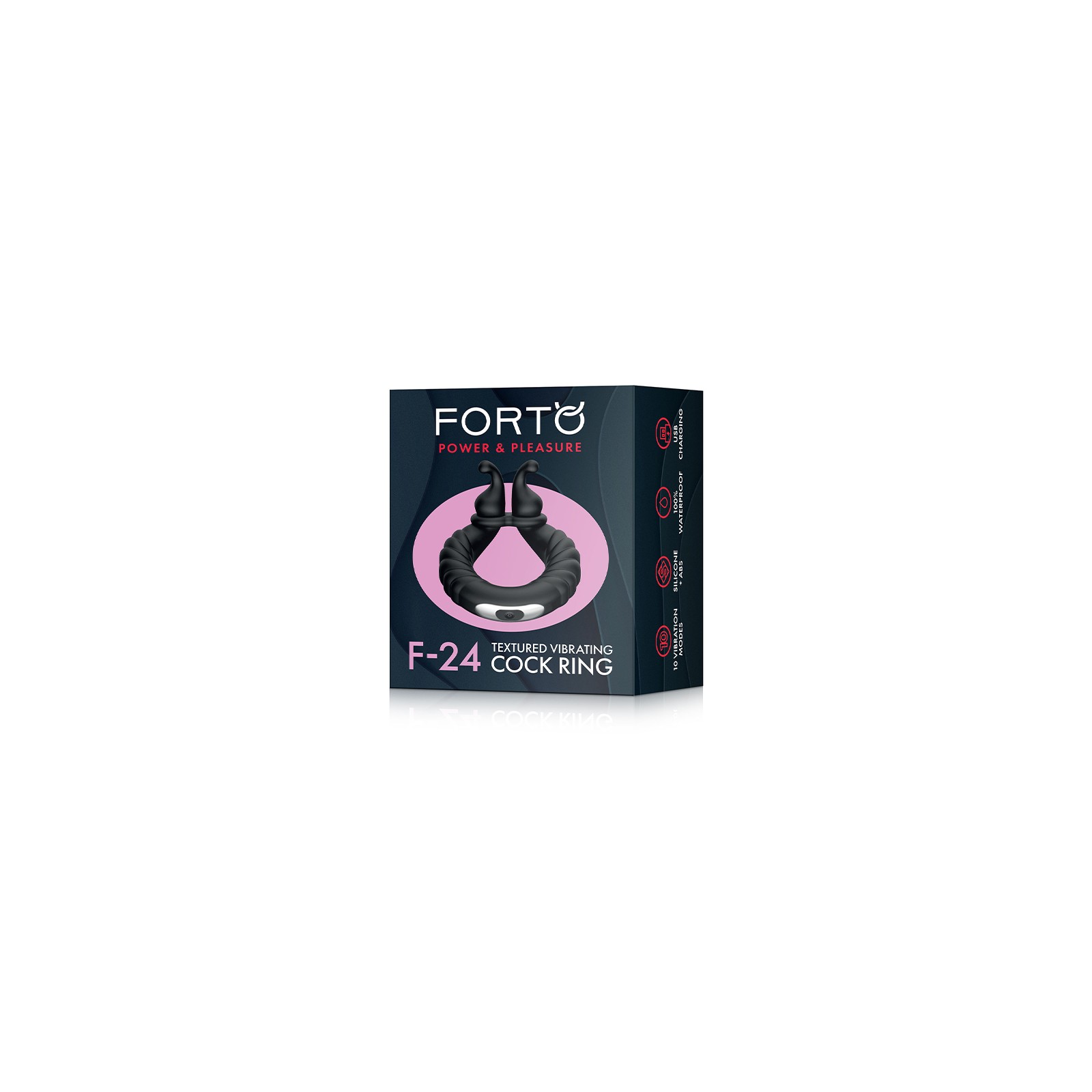 Forto F-24 Rechargeable Textured Vibrating Cockring