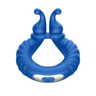 Forto F-24 Rechargeable Textured Vibrating Cockring Blue