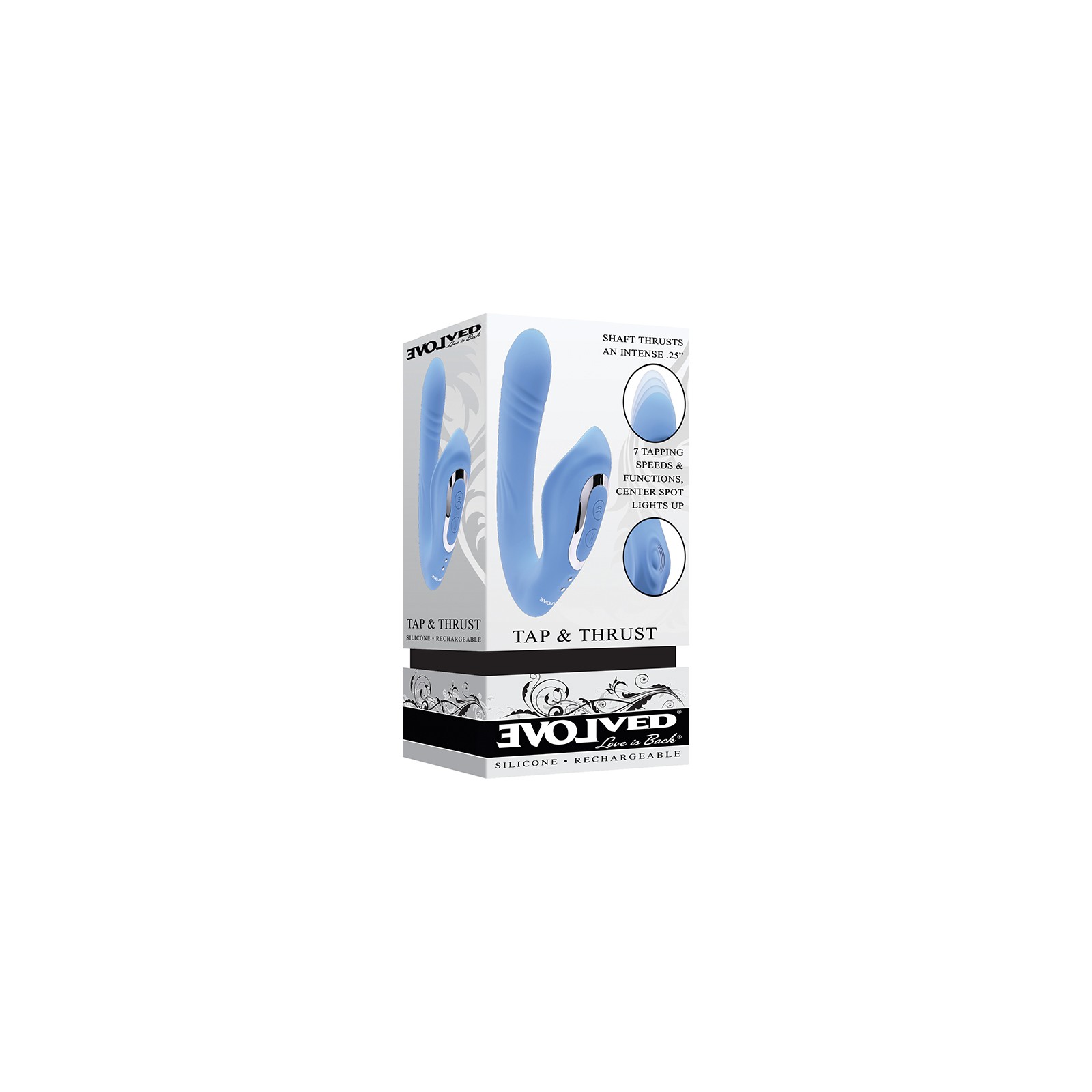 Evolved Tap & Thrust Rechargeable Stimulator Blue