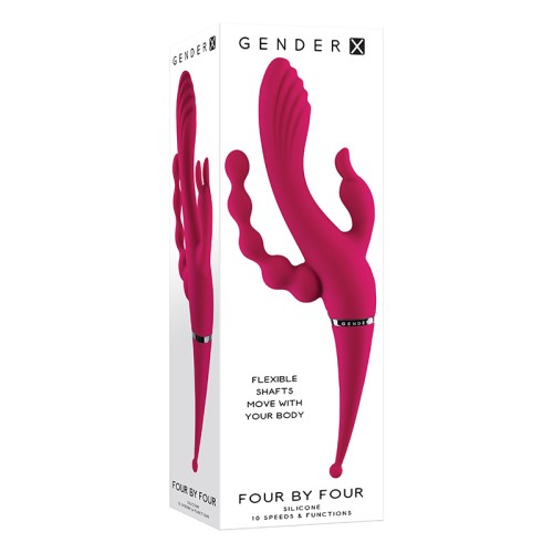 Gender X Four By Four Rechargeable Vibrator Burgundy