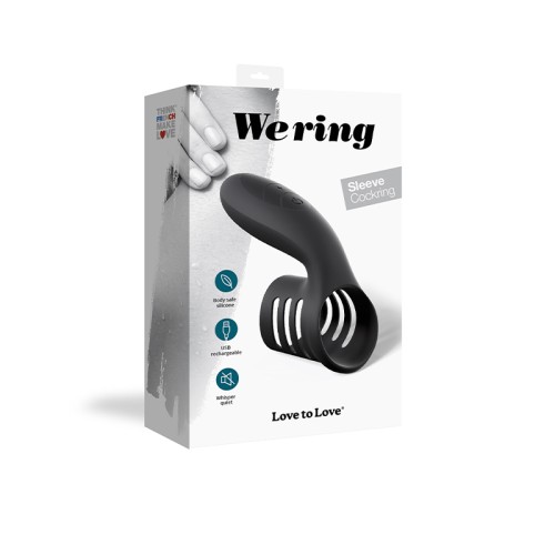 Love to Love We Ring Rechargeable Silicone Vibrating Sleeve Cockring Black Onyx