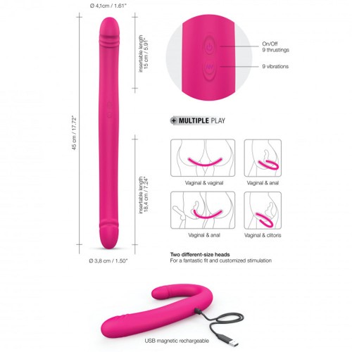 Dorcel Dildo Doble Orgásmico Recargable Rosa