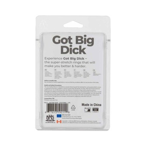 Powerbullet Got Big Dick Cockrings 2-Pack Smoke