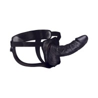 Hollow Strap-On Erection Assistant 8 in. Black - Adjustable and Comfortable