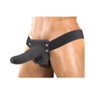 Strap-On Vibrador Hueco Asistente de Erección 6 pulg Negro