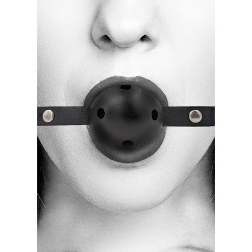 Ball Gag Transpirable Ouch! Negro y Blanco para Juegos Traviesos