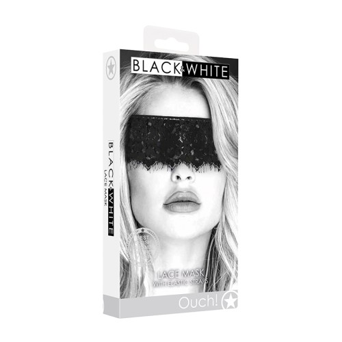 Ouch! Black & White Lace Eye Mask Blindfold