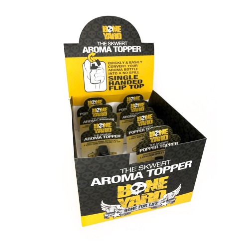 Boneyard Skwert Aroma Topper Exhibidor de 12 Piezas (6 Pequeños, 6 Grandes)