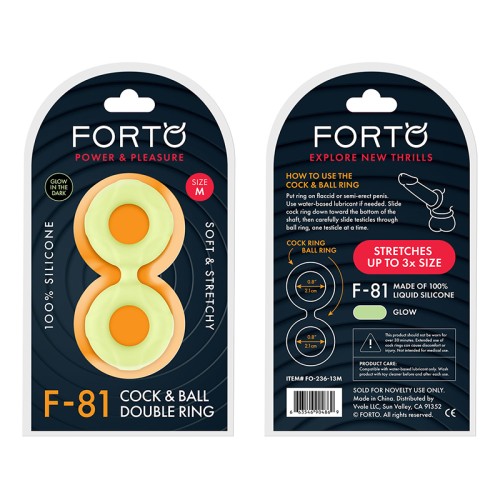 Forto F-81 Anillo Doble de Silicone para Pene y Testículos Mediano