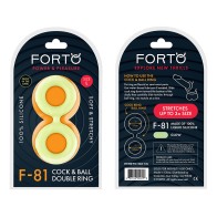 Forto F-81 Liquid Silicone Double Ring for Cock and Balls - Large Glow