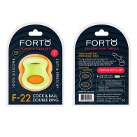 Forto F-22 Liquid Silicone Cock and Ball D-Ring Small Glow